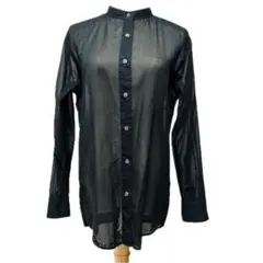 UNIQLO U ユニクロ シアーシャツ バンドカラー 長袖 ブラック Mサイズ