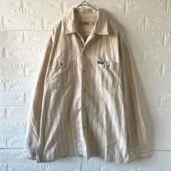 KANSAI JEANS カンサイジーンズ ストライプシャツ ベージュ Mのサムネイル