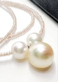【激レア高光沢越物あこや真珠10mm】超大珠本真珠ピンク系カラーパールネックレス
