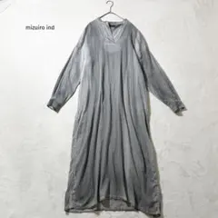 美品 ミズイロインド ピグメントダイシャツワンピース タイダイ染