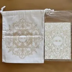 【新品未使用】Dior ゴールド装飾 A5ノートと巾着袋