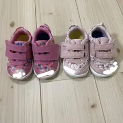 IFME Light ベビーシューズ ピンク 花柄