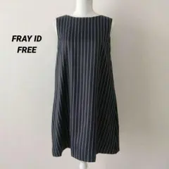 フレイアイディー　ノースリーブ　ストライプ　ひざ丈　ワンピース 　FREE
