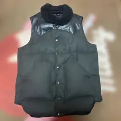 ダウン・レザーベスト サイズ36 ブラック