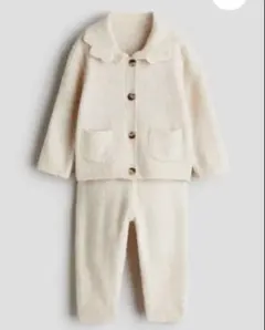 H&M ファインニット2アイテムセット　ベージュ ニット上下セット サイズ85