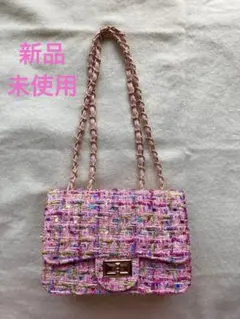 【値下げ】ツイード チェーン ミニショルダーバッグ/春色