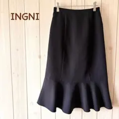 ☆INGNI イング☆ 裾切り替フレアスカート クロ　3シーズンOK