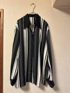 ストライプ 長袖 シャツ 黒白 レディース ゆったり シンプル