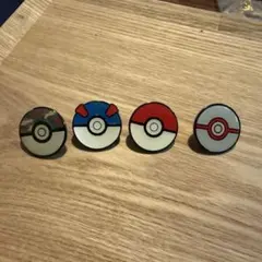 ポケモン　モンスターボール　ピンバッジ　4個セット