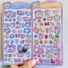 正規品　うるちゅるポップシール　フワフワらびちゃん　まじかるみゅーちゃん　2枚