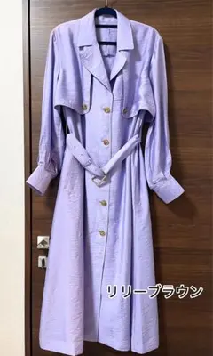 LILY BROWN ロングトレンチコート ラベンダー シングルボタン　新品のサムネイル
