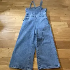GU デニムオーバーオール 120 ボタンサイズ調整