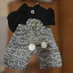 犬用和風衣装 小型犬用 黒と白の模様　XXL