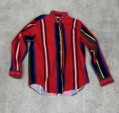 nautica ストライプ 長袖シャツ M 古着