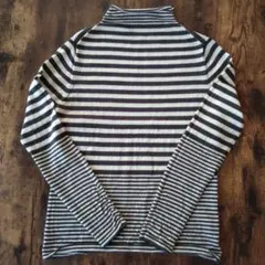 ストライプ ウール100% 長袖セーター Mサイズ
