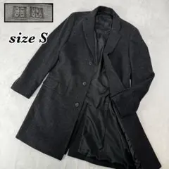 UNIQLO ユニクロ　チェスターコート　グレンチェック　カシミヤ混　グレー　S