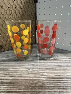 昭和レトロ　ガラス　レトロ　アンティーク　グラス　コップ　ポップ