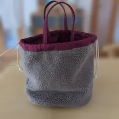 Lee ボア 巾着バッグ モカ色