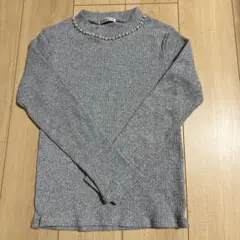 DAIRY MERRY グレー リブ編み セーター