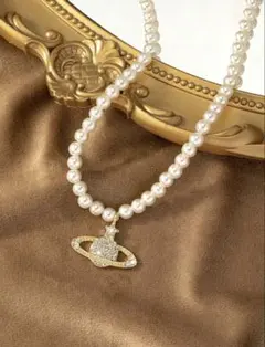 VivienneWestwood デザイン モチーフ パール ネックレス