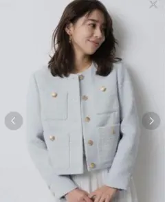 アルページュストーリー ノーカラーツイードジャケット 白 M 新品未使用 2025年最新】アルページュストーリー ツイード ジャケットの人気