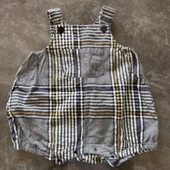 ブリーズ　チェック柄ロンパース　80