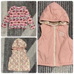 シャーリーテンプル リバーシブル　ベスト　総柄　トップス　ピンク　2着　セット