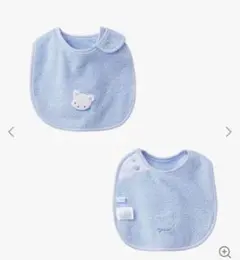 familiar パイル　水色 クマ刺繍 スタイ　ファミリア