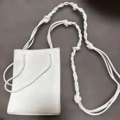 BAYFLOW ホワイト ショルダーバッグ 編み込みストラップ