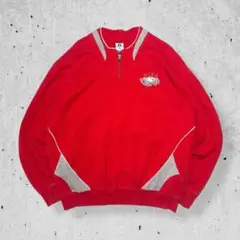 00sRussellラッセルハーフジップスウェットトレーナー赤刺繍チームロゴXLのサムネイル