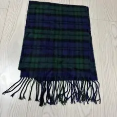 マフラー　チェック柄　黒　紺　緑　青