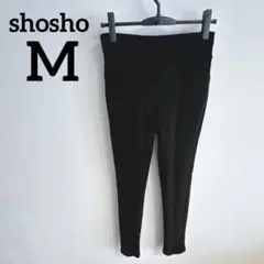 shosho M ブラック レギンス ポケット付き スパッツ 細身
