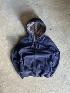 や*く様 00s OLD UNIQLO ジップパーカー ネイビー ボア y2k