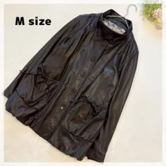 ♦︎【リアルレザー】羊革 甘辛ミックススタンドカラーコート M ブラウン リボン付