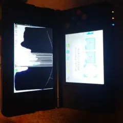 ジャンク品　New 3DS 本体 黒 ひび割れあり　下画面反応ズレる
