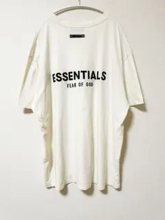 エッセンシャルズ ロゴ Tシャツ XL クリーム色ESSENTIALS