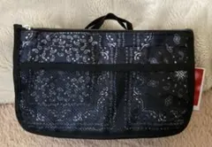 しまむら新品バッグインポーチバンダナ柄男女兼用ブラック