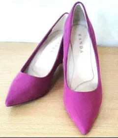 美品 RANDA 22cm パープル系 スエード　パンプス