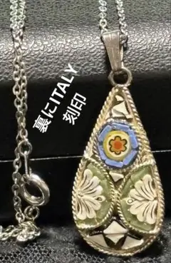 ビンテージvintageマイクロモザイク ネックレス 花柄ヴィンテージイタリー製