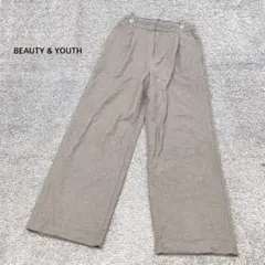 【ビューティーアンドユース】ウォッシャブルフラノタックワイドパンツ