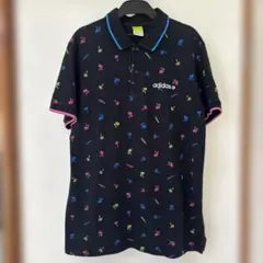 adidasneo 半袖ポロシャツ　ユニセックス　Oサイズ（XL）ヤシの木柄のサムネイル