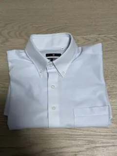 スーツセレクト 4S ライトブルー 半袖ワイシャツ ボタンダウン M