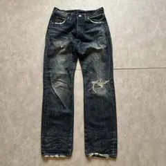 あ*）様 【激レア ヴィンテージ品】ダメージ加工 フレアデニムパンツ