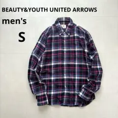 BEAUTY&YOUTH　チェックネルシャツ 長袖　コットン100%　メンズ