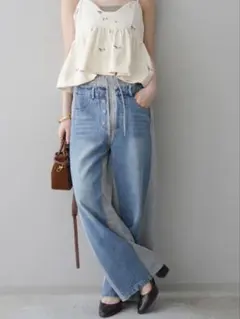 lumier デニム切替スウェットパンツ/GRAY リュミエ同型