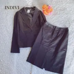 インディヴィ【M】セットアップ　スカート　ジャケット　ブラック