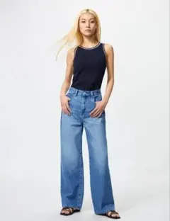 ワイドストレートジーンズ