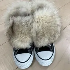 ALL STAR ファー付きスニーカー ブラック/ベージュ