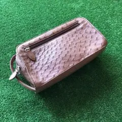 オーストリッチレザー ブラウン小型バッグ