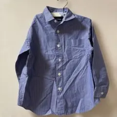 familiar 長袖シャツ 110サイズ 青白ストライプ